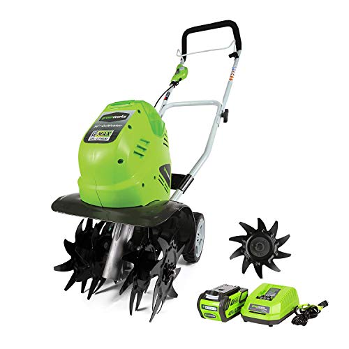 Greenworks 10-Inch 40V Cordless Cultivator with Extra Tines