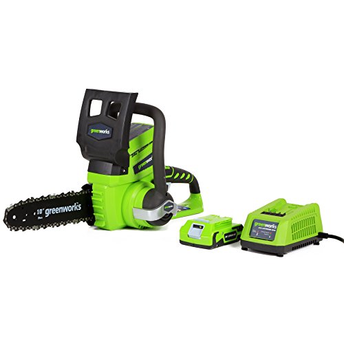 Greenworks 10-Inch 24V Cordless Chainsaw, 2.0 AH Battery Included