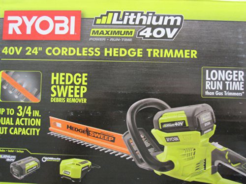 Ryobi 40-Volt Cordless Hedge Trimmer 24" includes Lithium-Ion Battery plus Charger