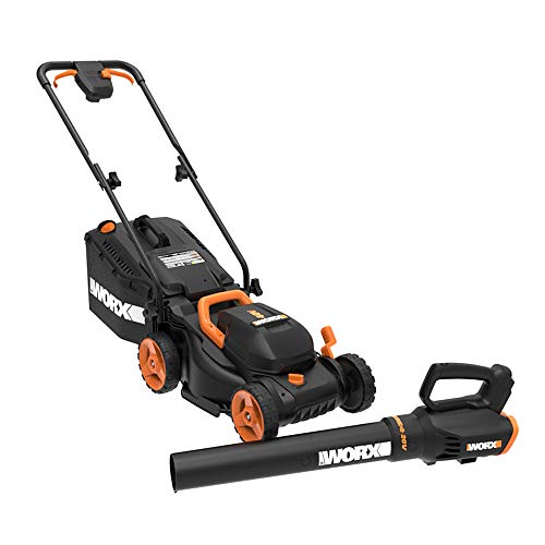 WORX 14-inch 40V (4.0AH) Cordless Lawn Mower and Power Share Cordless Turbine Blower Battery and Charger Included