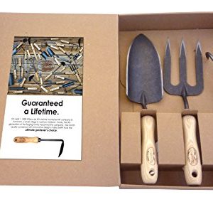 Dewit 3-Piece Tool Gift Set with 3-Tine Cultivator, Forged Trowel