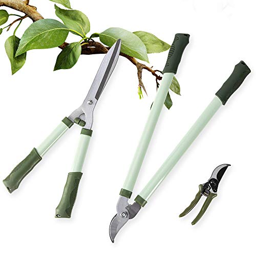 LUCKUP 3 Piece Professional Garden Tool Set Includes 25"-Lopper