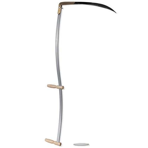 Manual Steel Weed Scythe with Grinding Stone, Portable Classic Durable Weeder