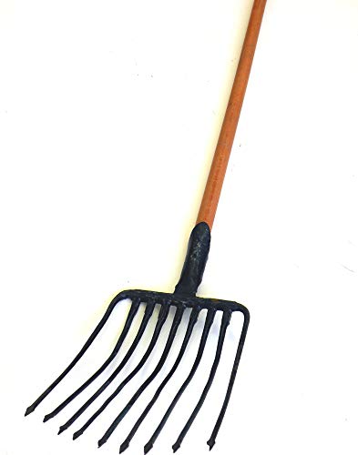 Ergonomic 9 Tines Forged Pitch Fork,Professional Welded Bedding Fork