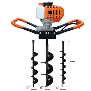 52CC 2-Stroke Gas Powered Post Hole Digger Earth Auger +3 Bits