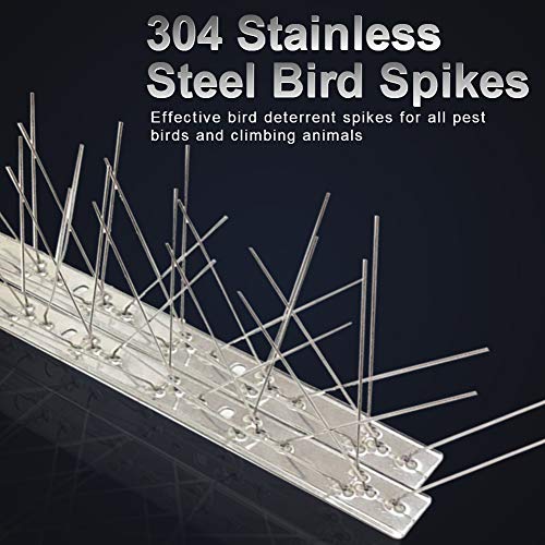 Bird Spikes for Pigeons Small Birds Cat,Anti Bird Spikes Stainless Steel