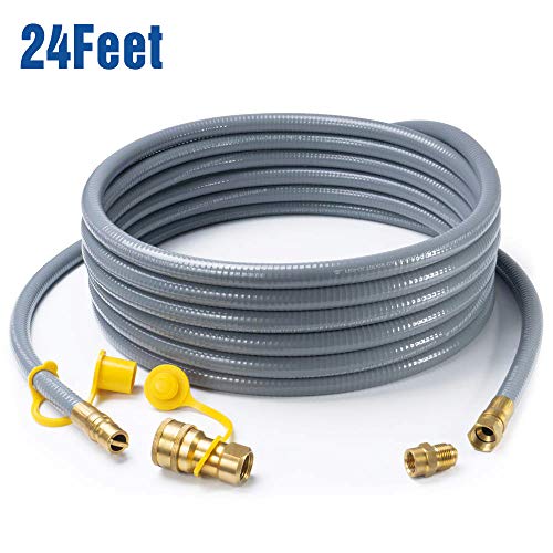 GASPRO 24 Feet 1/2 ID Natural Gas Hose, Propane Gas Grill Quick Connect