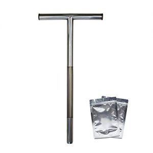 77A Soil Sampler Probe 20 Inch Stainless Steel with 2 Pcs Reusable Sample Bags