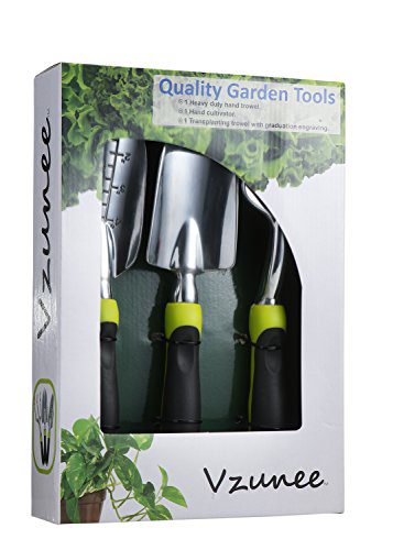Vzunee Gardening Tool Set of 3 Hand Forked Trowel Spade Shovel