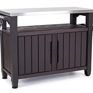 Keter Unity XL Indoor Outdoor Entertainment BBQ Storage Table/Prep Station
