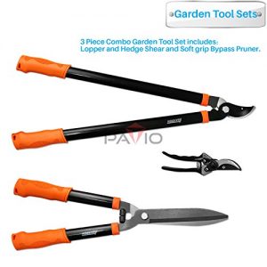 iGarden 3 Piece Tree and Shrub Lopper-Shears-Purner Set