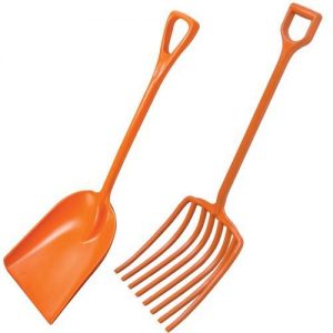 AM Leonard Poly Scoop Shovel and Scoop Fork with D-Grip Handles