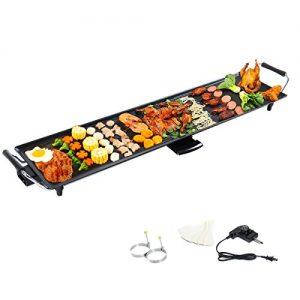 Lotus Analin Grid Electric Teppanyaki Table Top Grill Griddle BBQ Barbecue Plate Camping, Black