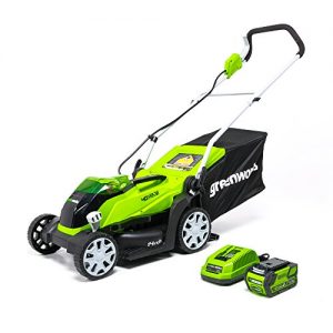 Greenworks 14-Inch 40V Cordless Lawn Mower, 4.0 AH Battery Included