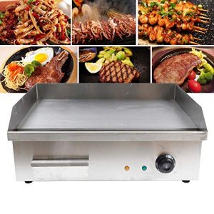 TBvechi Teppanyaki Electric Griddle Cooktop Countertop Commercial Flat Top Grill Griddles BBQ Plate Grill Thermostatic Control