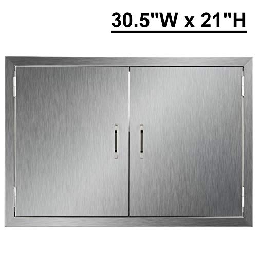 CO-Z Outdoor Kitchen Doors, Brushed Stainless Steel Double
