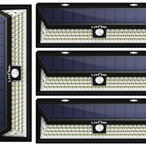 LITOM Enhanced 102 LED Super Bright Solar Lights Outdoor
