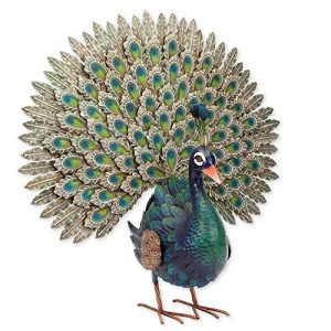 Bits and Pieces - Elegant Peacock Metal Garden Sculpture