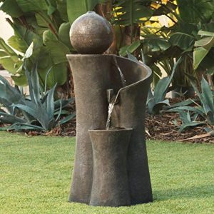 John Timberland Modern Sphere Zen Outdoor Floor Water Fountain