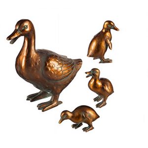 Bronze Duck Family Garden Statue, Set