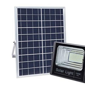 100W Solar Flood Light Outdoor Dusk to Dawn with Remote Control