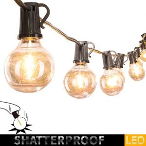 100Ft. LED G40 Outdoor Patio String Lights with 100 Shatterproof LED