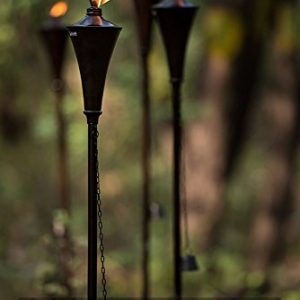 Deco Home (Set of 4), 64-inch Outdoor Garden Flame Conical Torch Brown