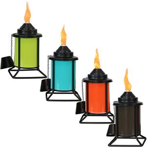 Sunnydaze Metal Tabletop Torches, Outdoor Patio and Lawn Citronella Torch