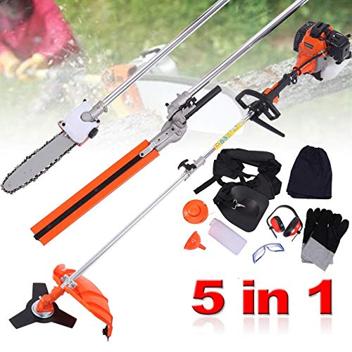 PanelTech 5 in 1 Brush Cutter Hedge Trimmer Pruning Chainsaw Grass Trimmer