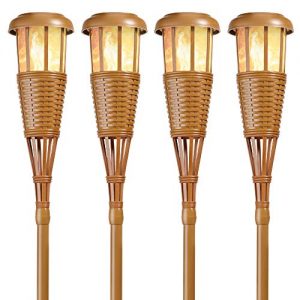 Newhouse Lighting Solar-Powered Flickering Flame Outdoor Island Torches