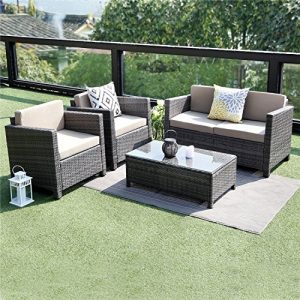 Wisteria Lane 5 Piece Outdoor Furniture Set,Patio Sectional Sofa All Weather