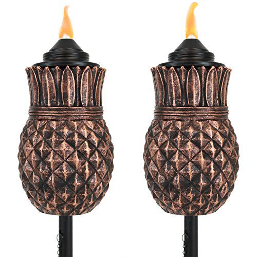Sunnydaze Pineapple Torch, Outdoor Patio and Lawn Citronella Torches