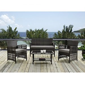 IDS Home Brown Color Patio Furniture Coversation Set
