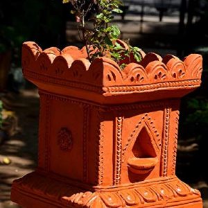 Village Decor Handmade Terracotta Clay Gardening/Brindavan Tulasi