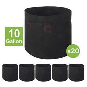IDIGAO 20-Pack 10 Gallon Grow Bags 10 Gallon Fabric Pot for Plants Breathable