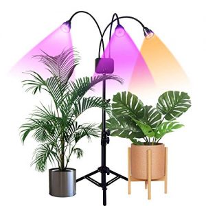 Floor Grow Lights with Stand,Full Spectrum Tri-Head 66 LEDs Plant Light