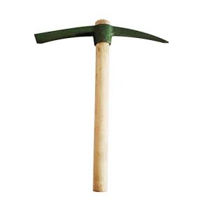 Small Pickaxe Hoe with Wooden Handle Pick Axe for Transplanting Digging Planting Tool Yard Garden (L)
