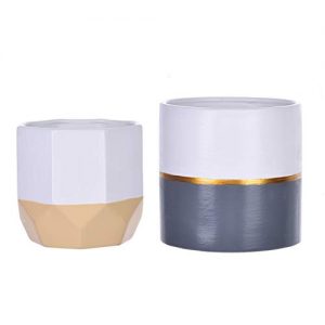 2PC White Sturdy Ceramic Flower Pot Garden Planters Indoor Flower Plant Containers,Ship from US Warehouse