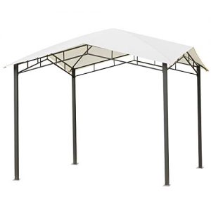Outsunny 10' x 10' Soft Top Outdoor Canopy Gazebo Steel Fabric for Outdoor Social Events, Gatherings, Parties - White