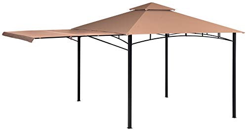 ShelterLogic Canopy Series Redwood 11 x 11-Foot Easy Assembly Seasonal Shade UV Protection with Extendable Awning Outdoor Gazebo, 11' x 11', Bronze