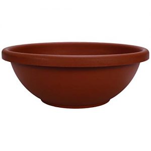 Akro Mils GAB14000E35 Garden Bowl with Removable Drain Plugs, Clay Color, 14-Inch