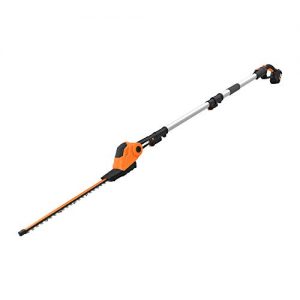 WORX WG252 20V Power Share Pole Hedge Trimmer 20", Battery and Charger Included,Black and Orange
