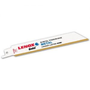 LENOX Tools 21072624GR Gold Power Arc Reciprocating Saw Blade, For Sheet Metal Cutting, 6-inch, 24 TPI, 5-Pack