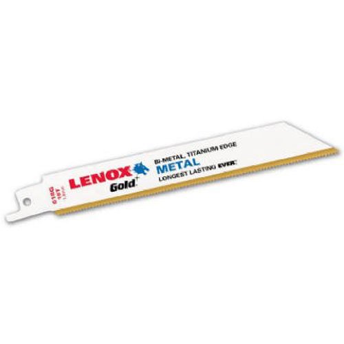 LENOX Tools 21072624GR Gold Power Arc Reciprocating Saw Blade, For Sheet Metal Cutting, 6-inch, 24 TPI, 5-Pack