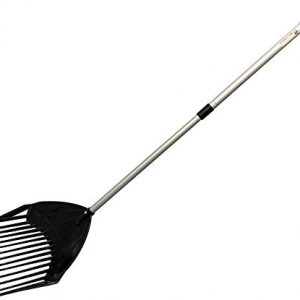 MLTOOLS Gardening Rake Shovel Sieve 3-in-1 Garden Tools, No Bend Weed Puller or Leaf Rake for Lawn, Yard, Pool, Stable, Extendable Mulch Muck Rake Telescopic Handle, Angled Pitch Fork Tines R8279-EXT