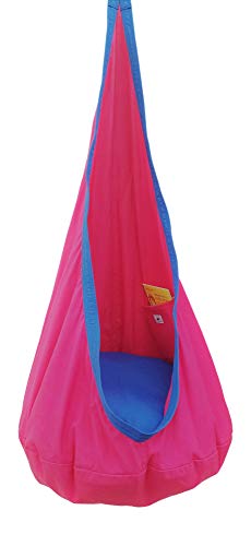 Kids Hanging Cocoon with Pocket, Hanging Hammock Pod, Indoor and Outdoor Fun, Reading, Relaxation, Sensory and Autism Therapy, Easy to Hang and Comfortable Chair, Girls and Boys