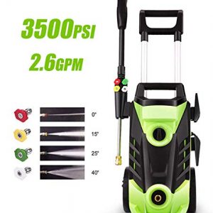 Homdox 3500 PSI Electric Pressure Washer 2.6 GPM High Pressure Washer 1800W Electric Power Washer Cleaner with 4 Nozzles (Green)