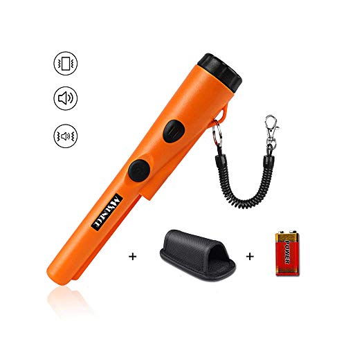 MOSUNECE Waterproof Metal Detector Pinpointers Include a 9V Battery, 360 Degree Search Treasure Pinpointing Finder Probe with Belt Holster for Adults and Kids (Three Mode)