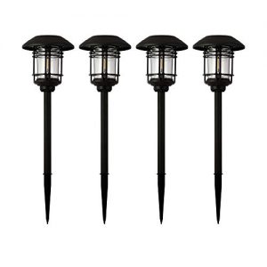 Azirier Solar Pathway Lights Landscape Lights Stainless Steel Outdoor Bright Warm White Solar Powered LED Garden Lights for Lawn, Patio, Yard,4Pack
