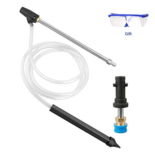 Atmozon Pressure Washer Sandblasting Device Kit with 0.8 Inch Wand, Wet Sand Blaster Kit with 1/4 Inch Quick Connector, Compatible with Karcher K2 K3 K4 K5 K6 K7, Blue Holder Coupler,2300 PSI.